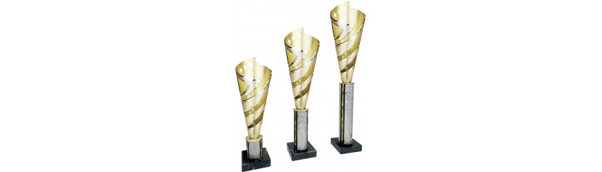 CONICAL CUP TRI COLOUR COLUMN TROPHY CONICAL CUP TRI COLOUR COLUMN TROPHY